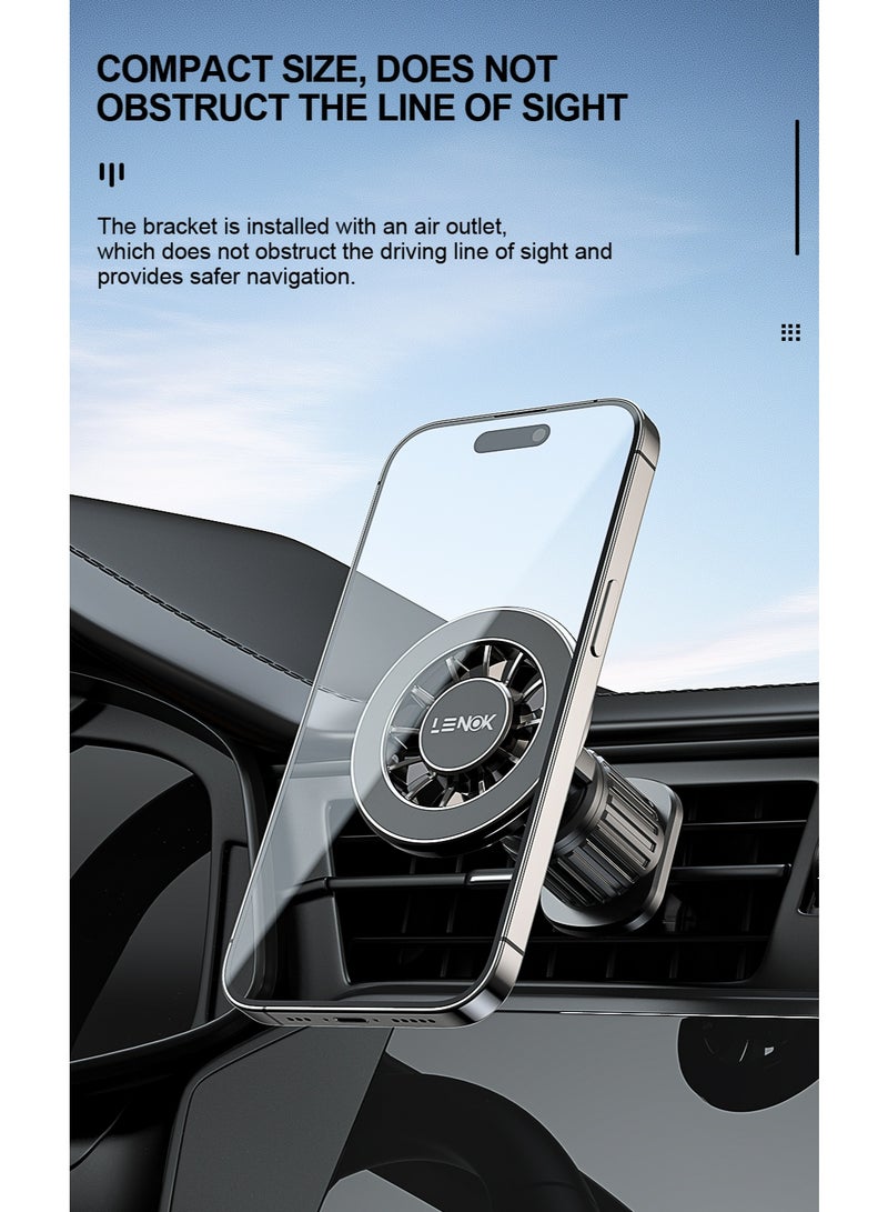 LENOK Car Phone Mount for Magsafe Air Vent Car Mount Magnetic Phone Holder Compatible with iPhone 17 16 15 14 13 12/Samsung, All Smartphones - Image 4